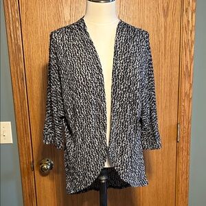 by & by‎ Black and White womans medium Open Front Cardigan working girl casual